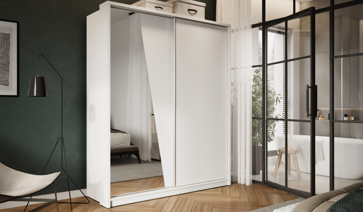 Armoire 2 portes avec miroir KAMAZZA