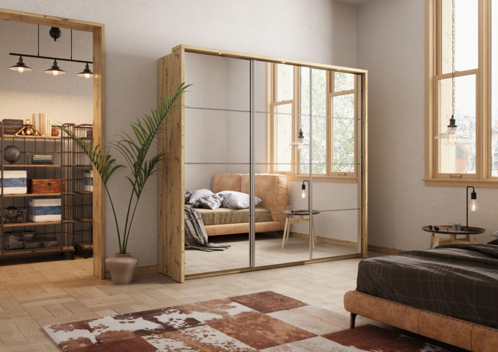 Armoire 3 portes avec miroir KAMAZZA
