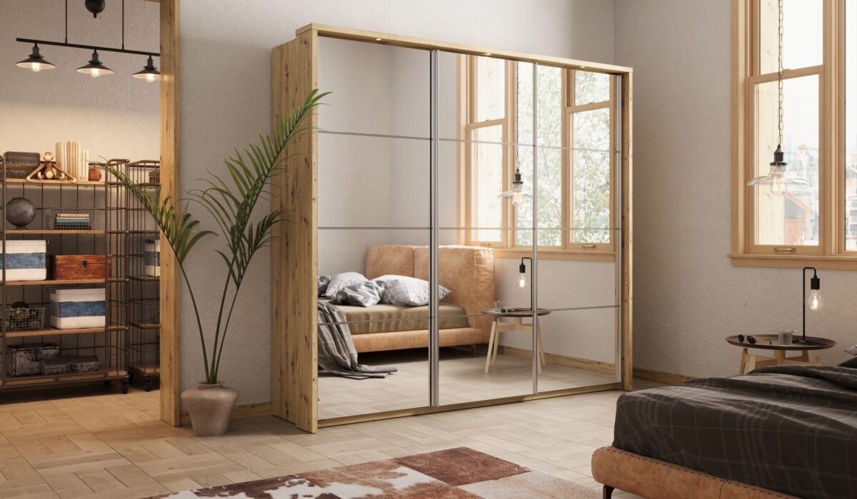 Armoire 3 portes avec miroir KAMAZZA
