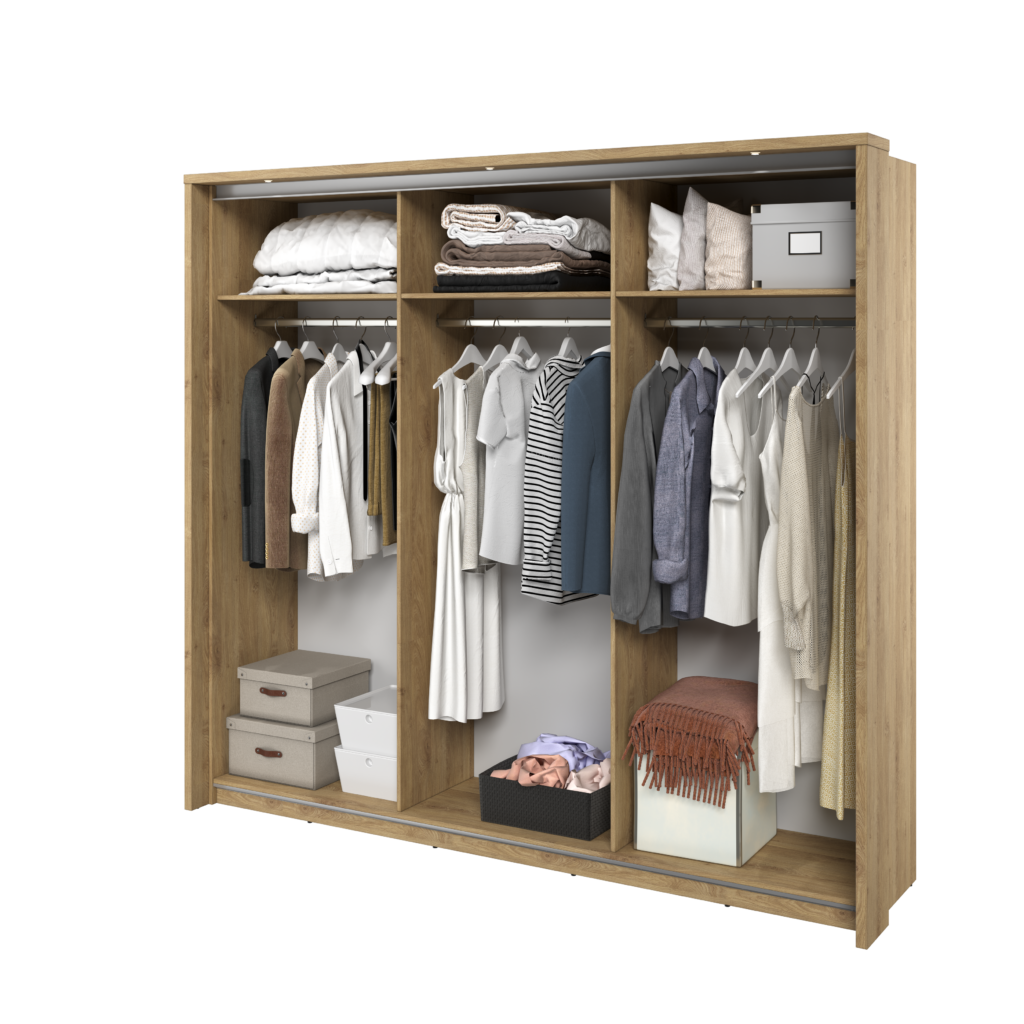 Armoire 3 portes avec miroir KAMAZZA