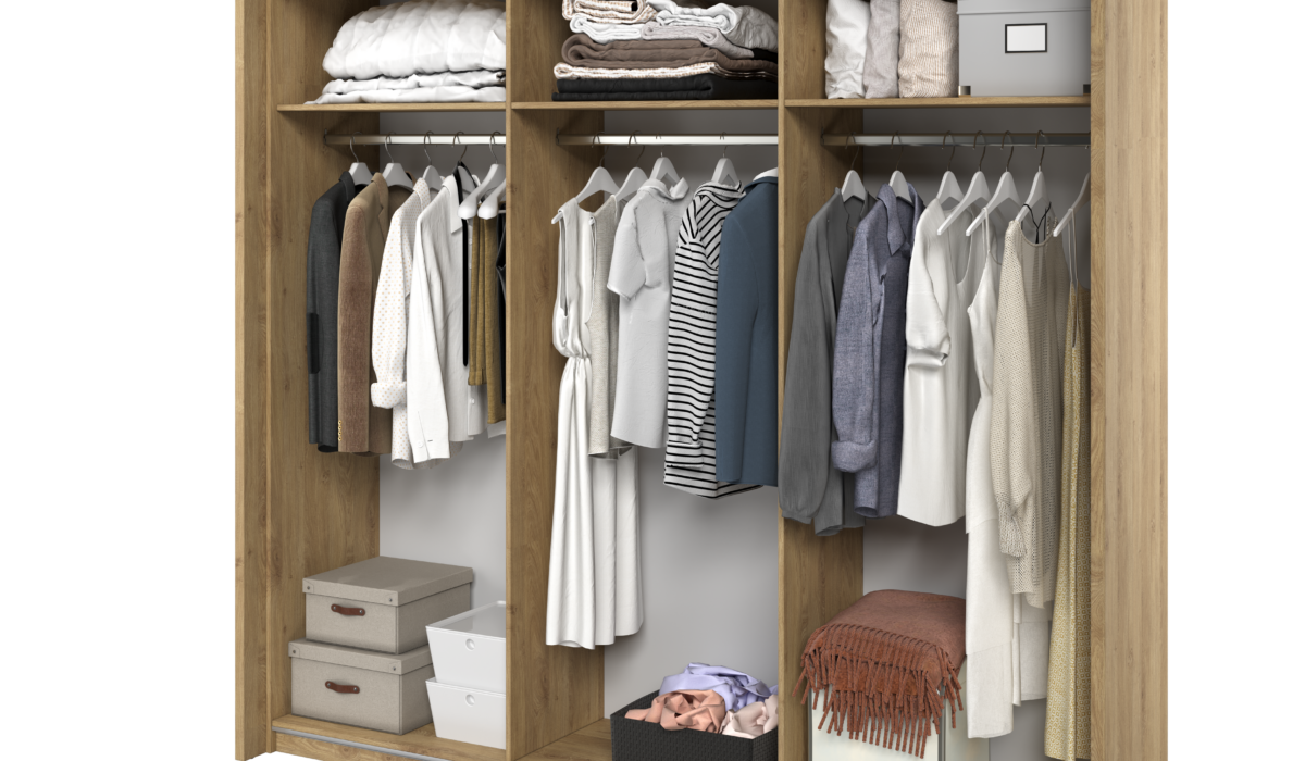 Armoire 3 portes avec miroir KAMAZZA