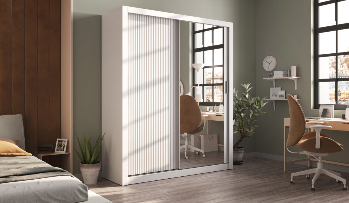 Armoire 2 portes avec miroir KAMAZZA