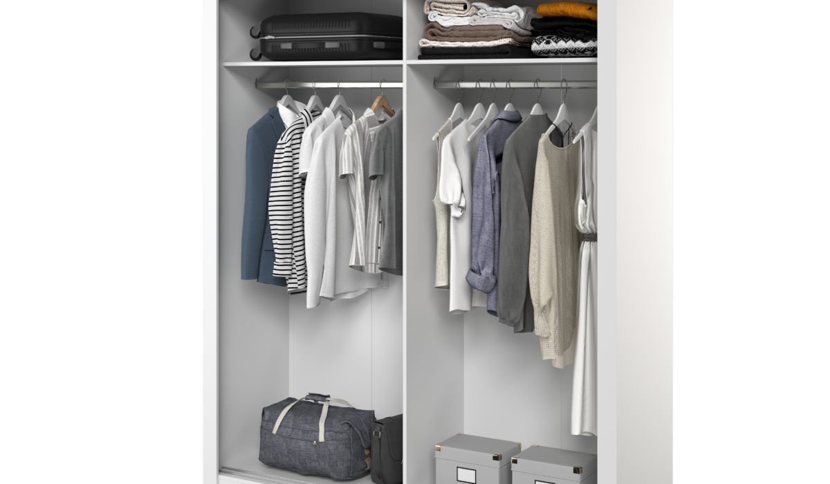 Armoire 2 portes avec miroir KAMAZZA