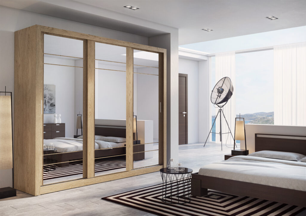 Armoire 3 portes avec miroir KAMAZZA