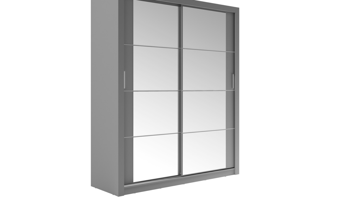 Armoire 2 portes avec miroir KAMAZZA