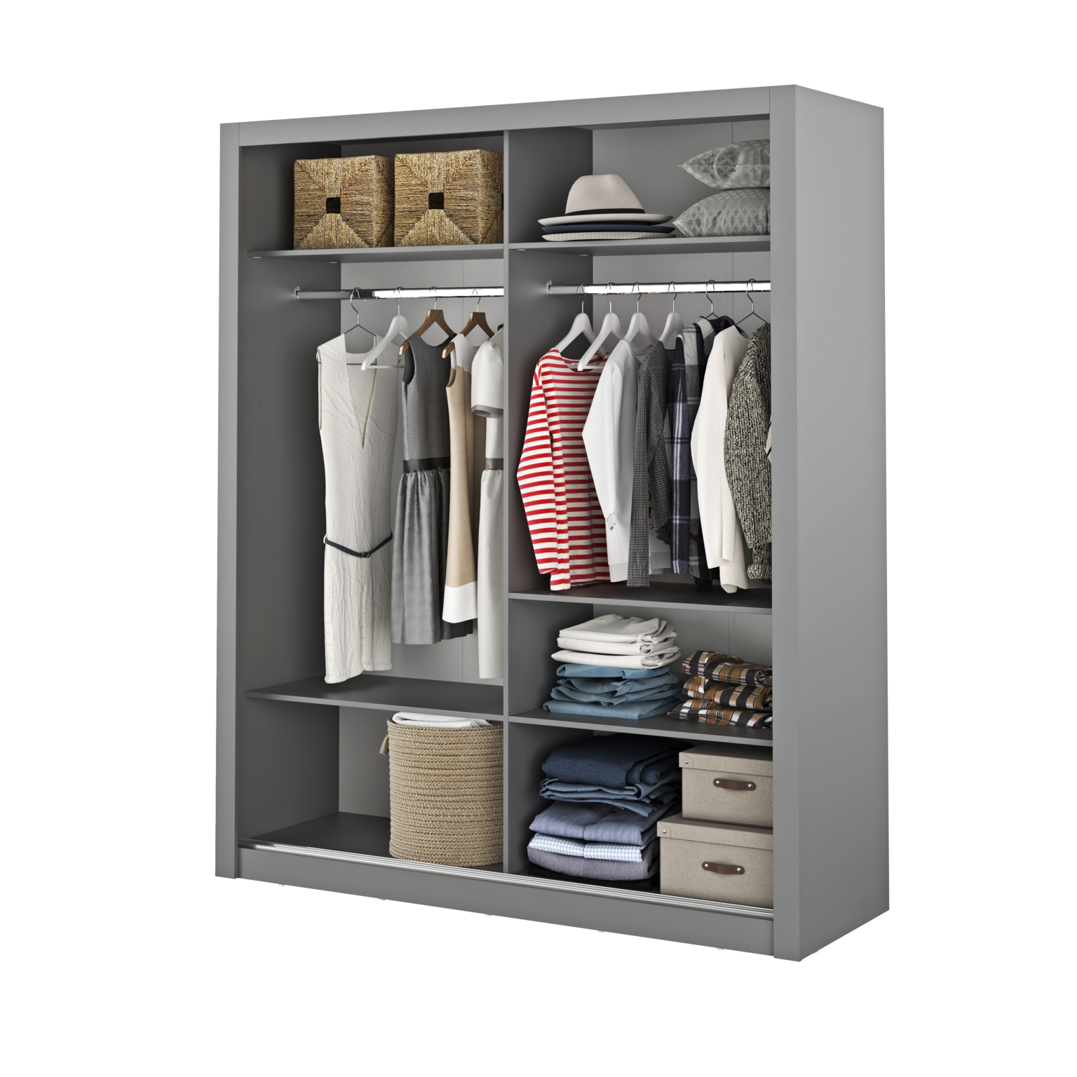 Armoire 2 portes avec miroir KAMAZZA