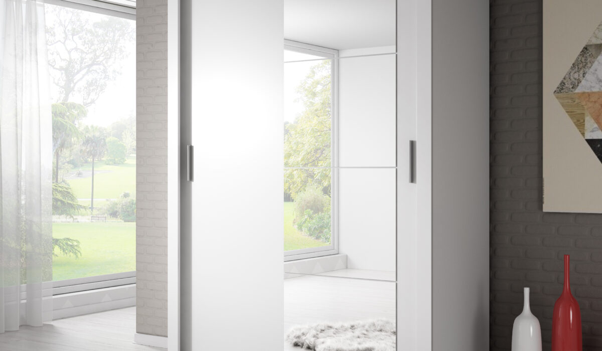 Armoire 2 portes avec miroir KAMAZZA