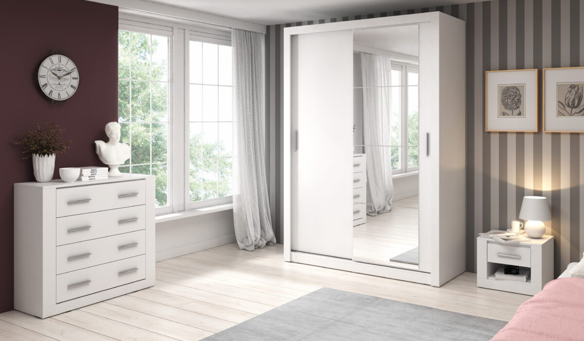 Armoire 2 portes avec miroir KAMAZZA