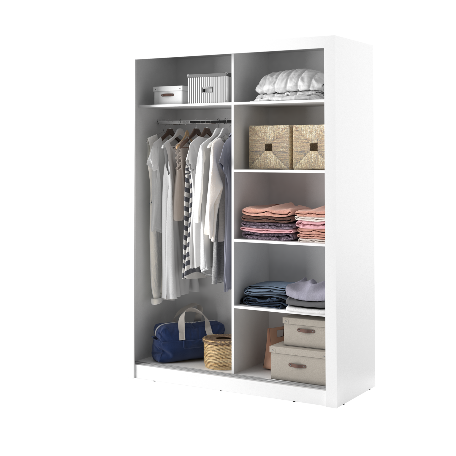 Armoire 2 portes avec miroir KAMAZZA