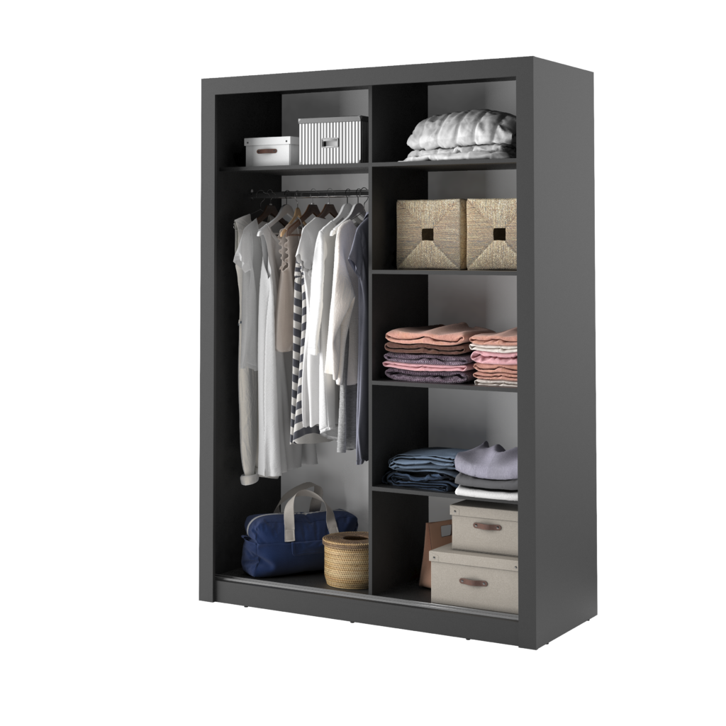 Armoire 2 portes avec miroir KAMAZZA