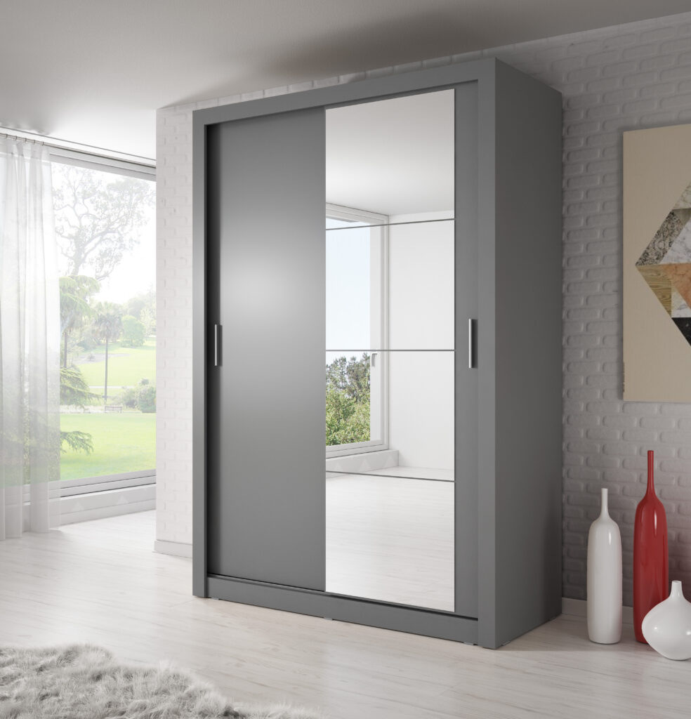 Armoire 2 portes avec miroir KAMAZZA