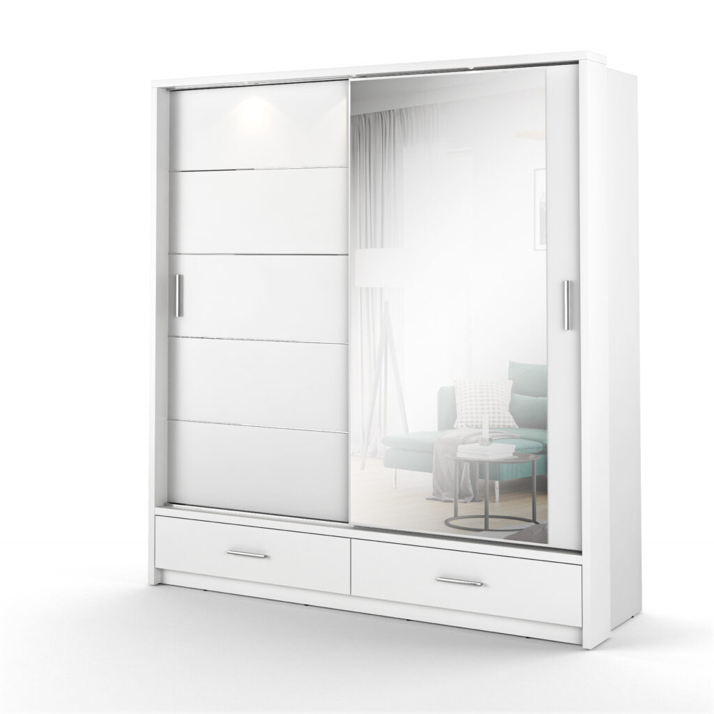Armoire 2 portes avec miroir KAMAZZA