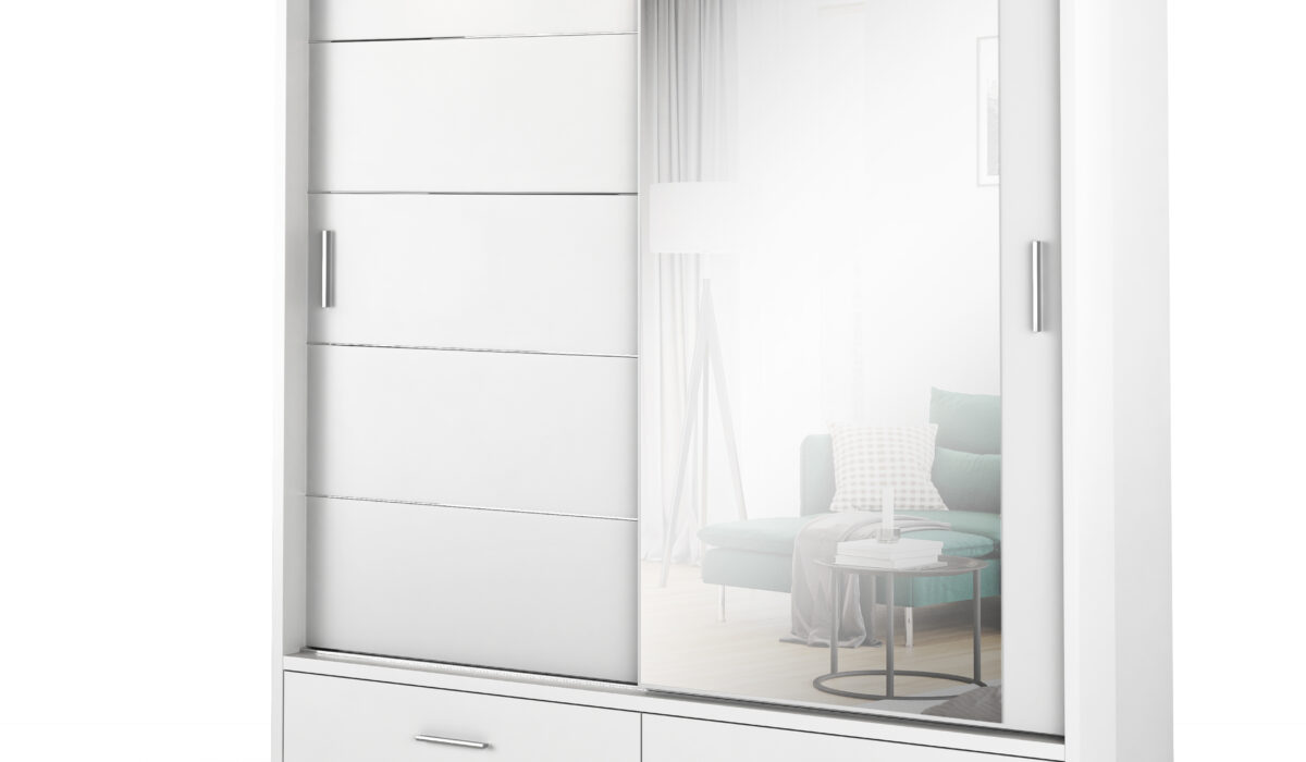 Armoire 2 portes avec miroir KAMAZZA