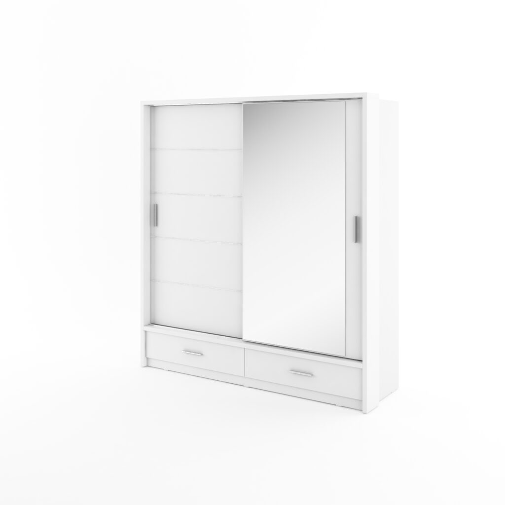 Armoire 2 portes avec miroir KAMAZZA