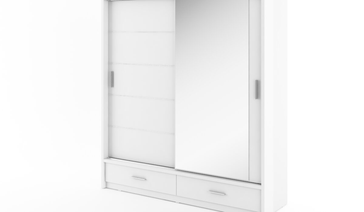 Armoire 2 portes avec miroir KAMAZZA