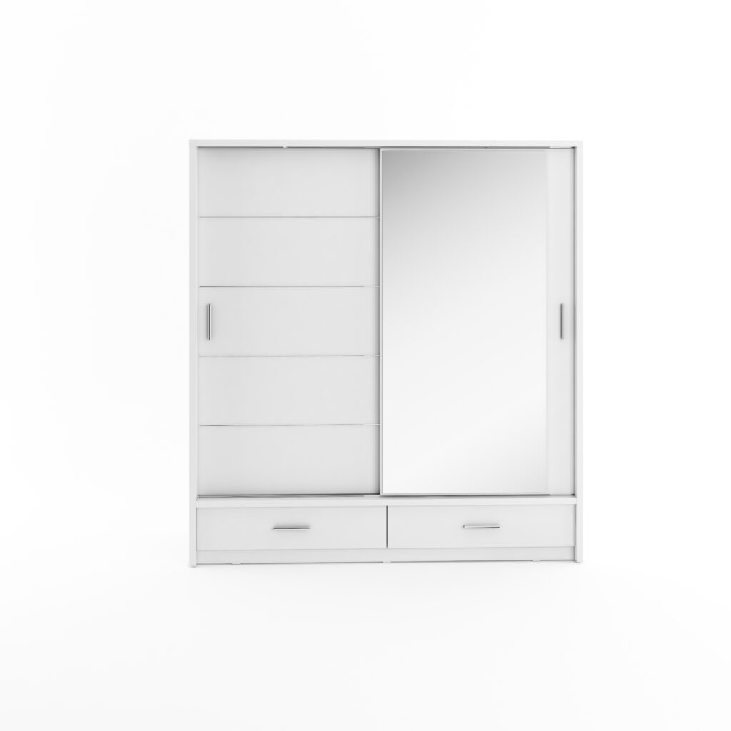 Armoire 2 portes avec miroir KAMAZZA