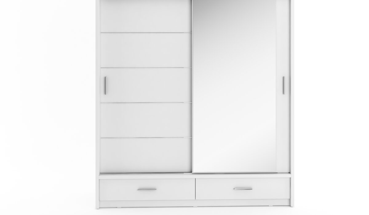 Armoire 2 portes avec miroir KAMAZZA