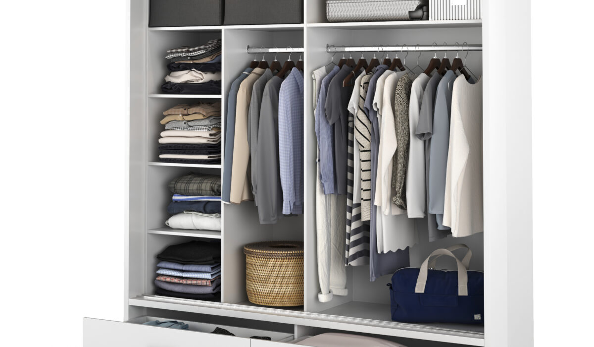 Armoire 2 portes avec miroir KAMAZZA