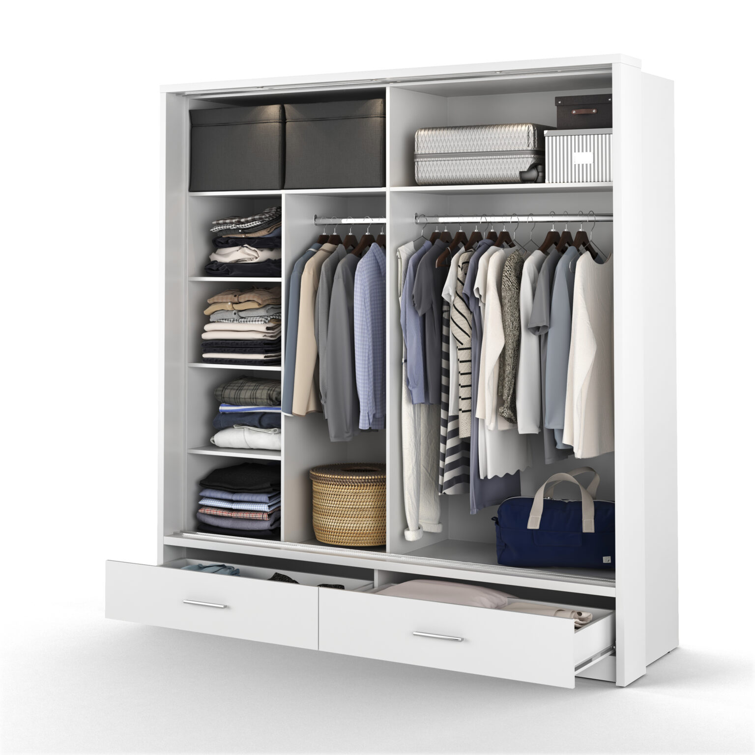 Armoire 2 portes avec miroir KAMAZZA