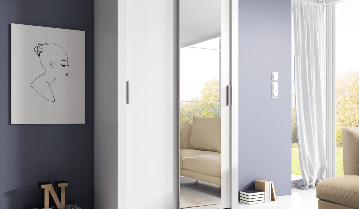 Armoire 2 portes avec miroir KAMAZZA