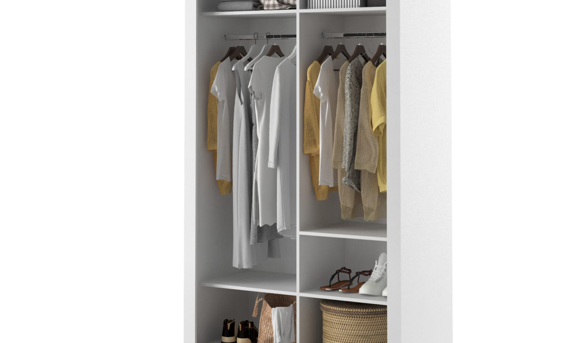Armoire 2 portes avec miroir KAMAZZA