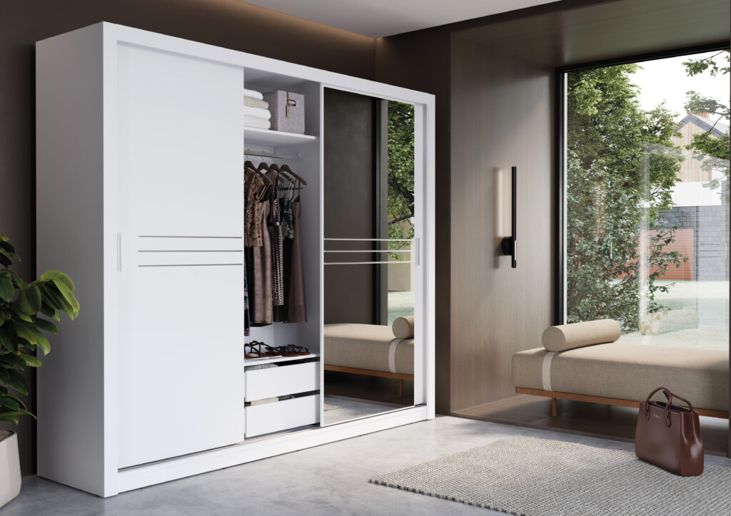Armoire 3 portes avec miroir KAMAZZA