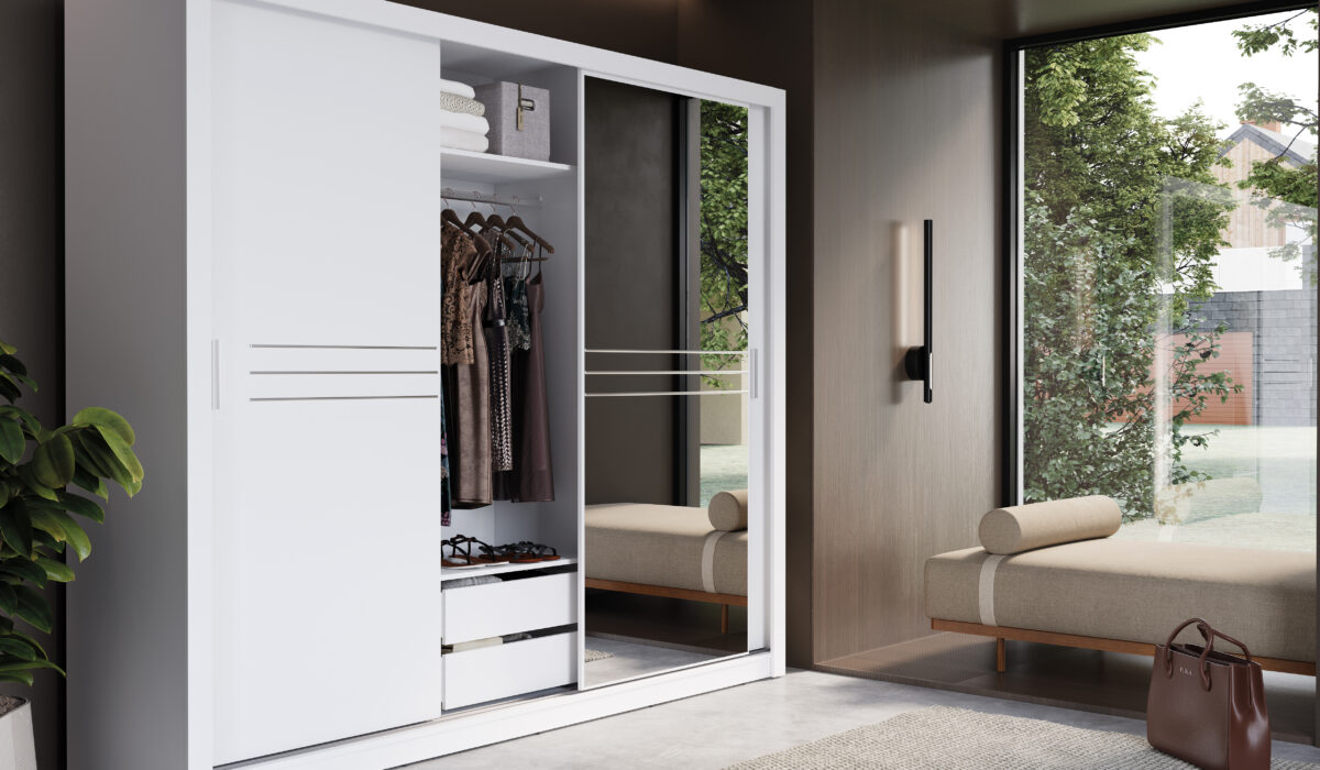 Armoire 3 portes avec miroir KAMAZZA