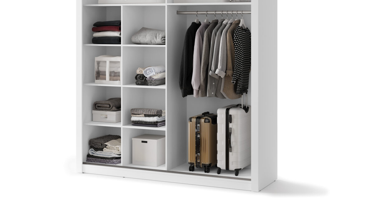 Armoire 2 portes avec miroir KAMAZZA
