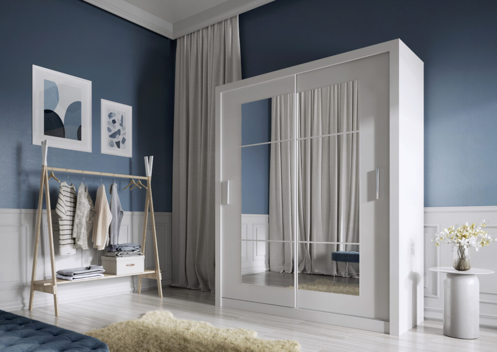 Armoire 2 portes avec miroir KAMAZZA