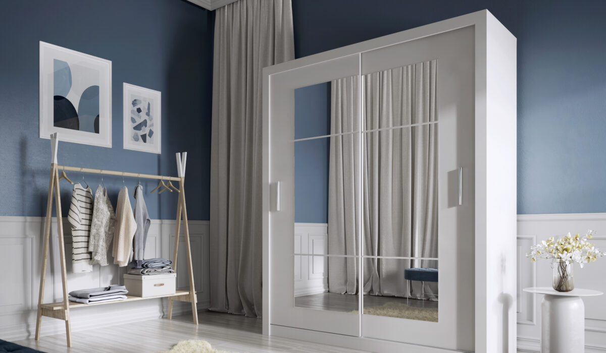 Armoire 2 portes avec miroir KAMAZZA