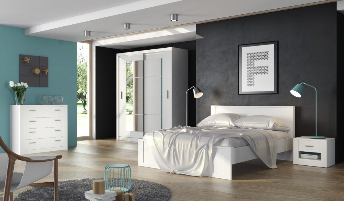 Armoire 2 portes avec miroir KAMAZZA