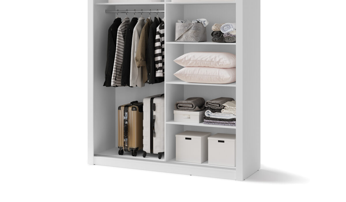 Armoire 2 portes avec miroir KAMAZZA