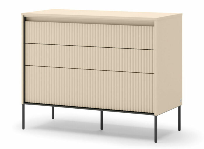 Commode 3 tiroirs 104 cm Beige – STELLA