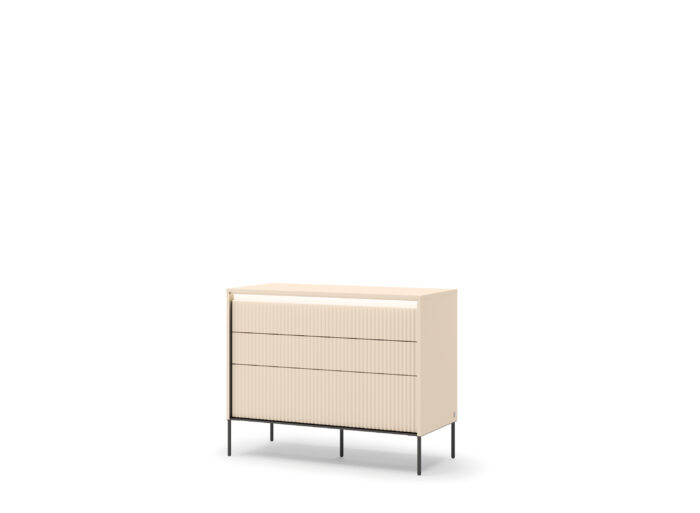 Commode 3 tiroirs beige 104 cm – STELLA