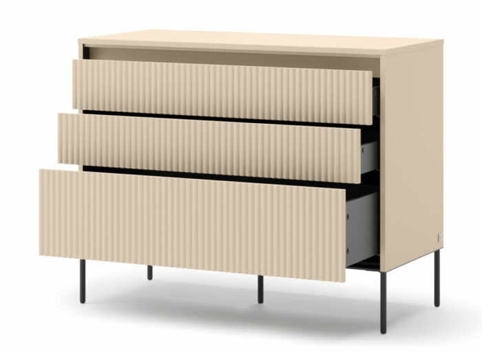 Commode 3 tiroirs 104 cm Beige – STELLA