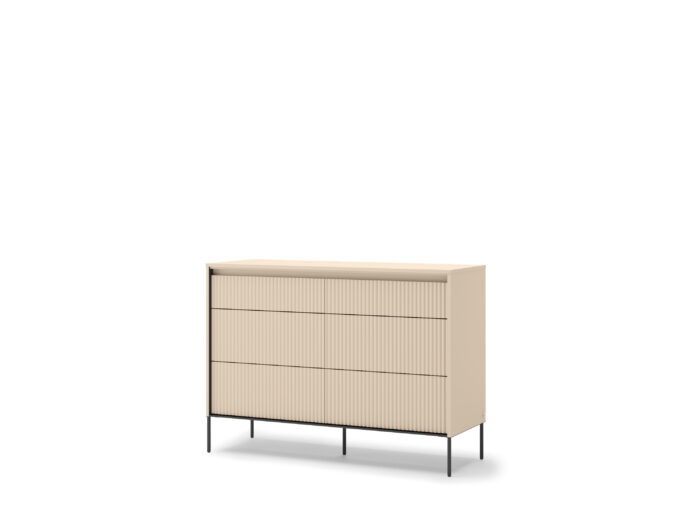 Commode 6 tiroirs 130 cm Beige – STELLA