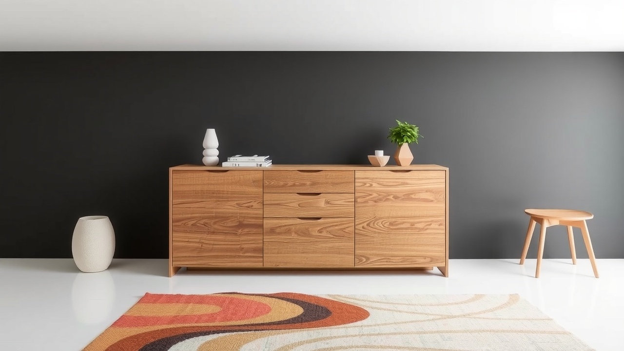 un meuble en bois avec une finition lisse et moderne
