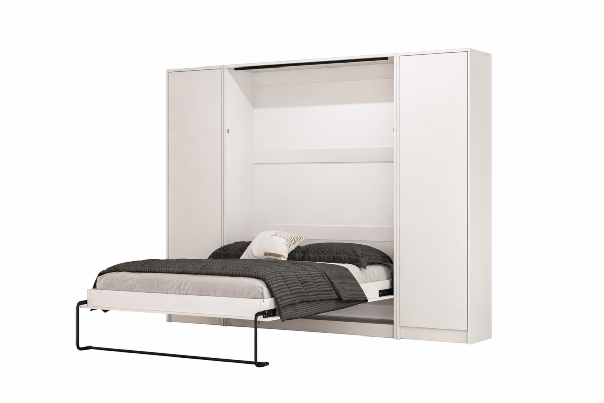Lit dans armoire 140x200 nova en position ouverte KAMAZZA