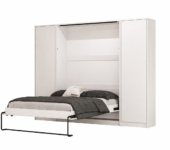 Lit dans armoire 140x200 nova en position ouverte KAMAZZA
