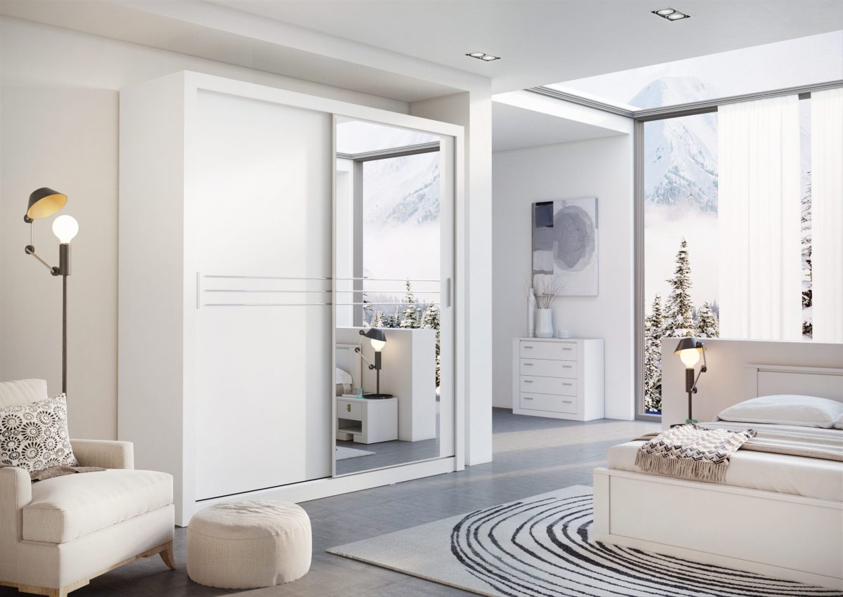 Armoire 2 portes avec miroir KAMAZZA