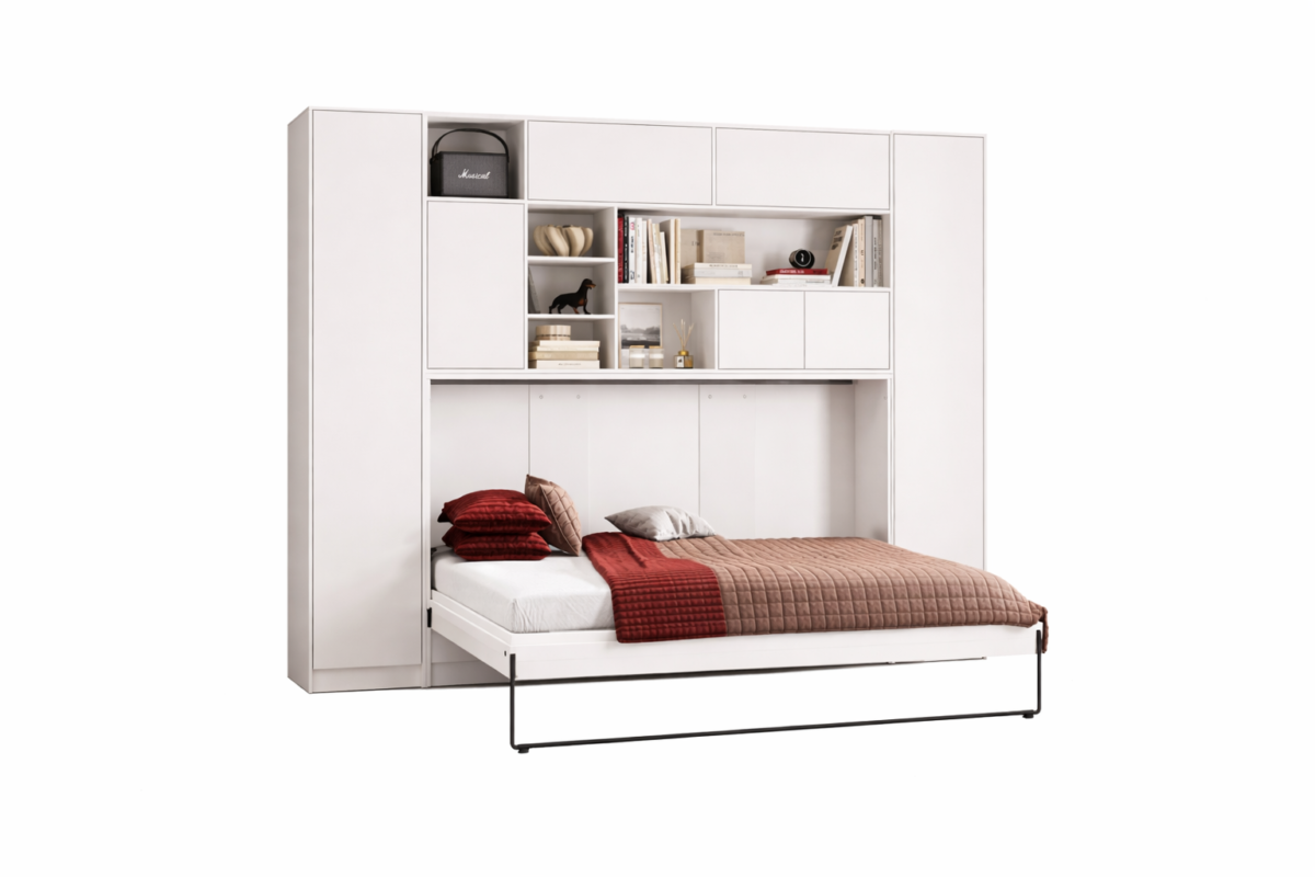 Lit armoire escamotable horizontal ouvert lago KAMAZZA