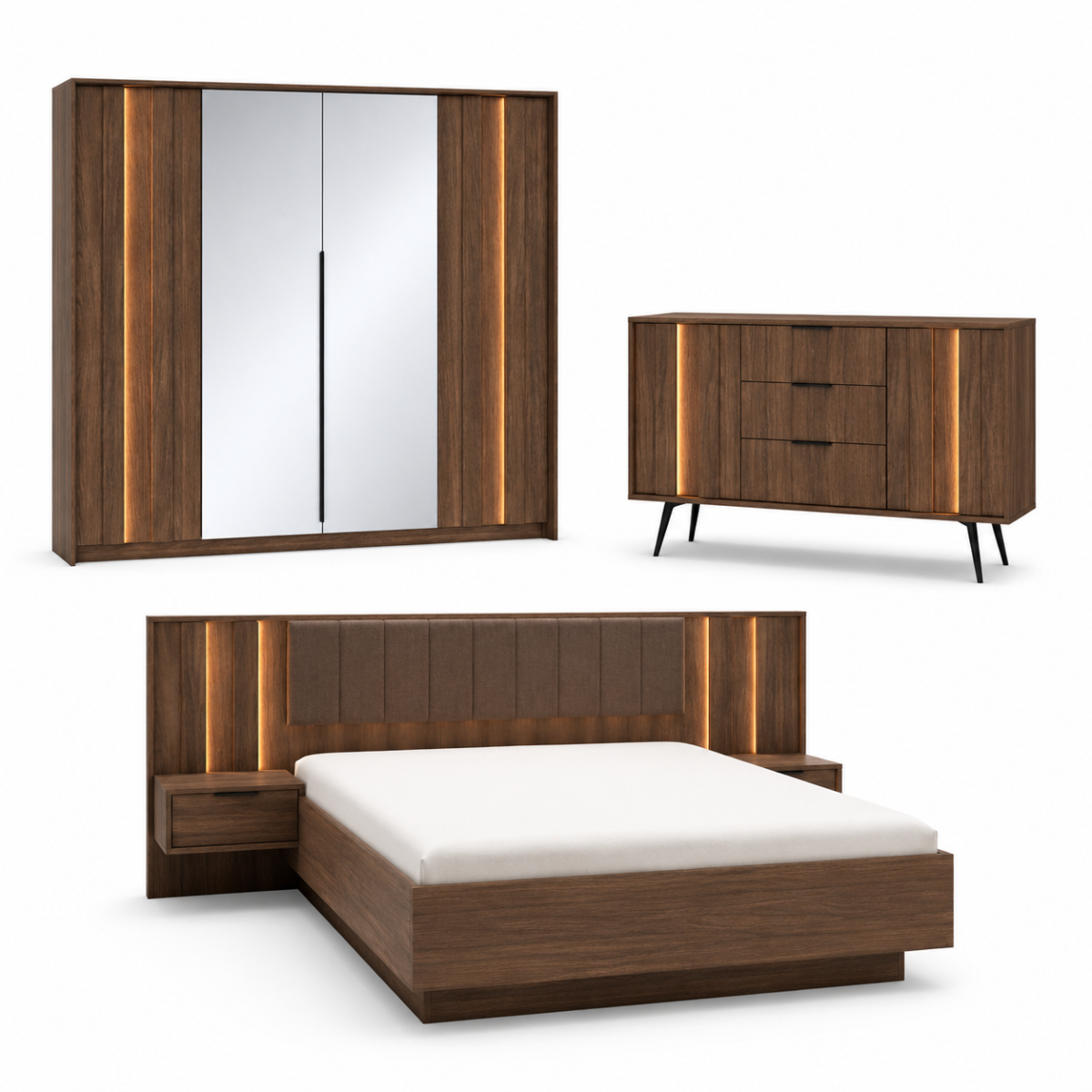 chambre complete AVA avec lit commode armoire