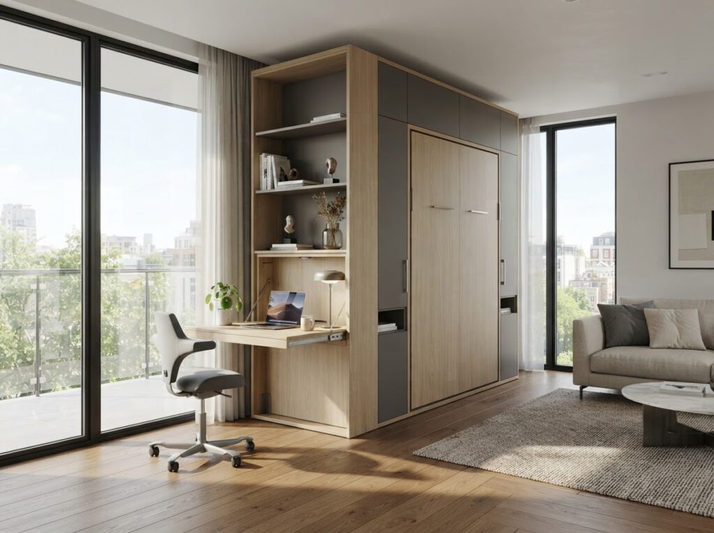 Bureau escamotable, rétractable ou pliable