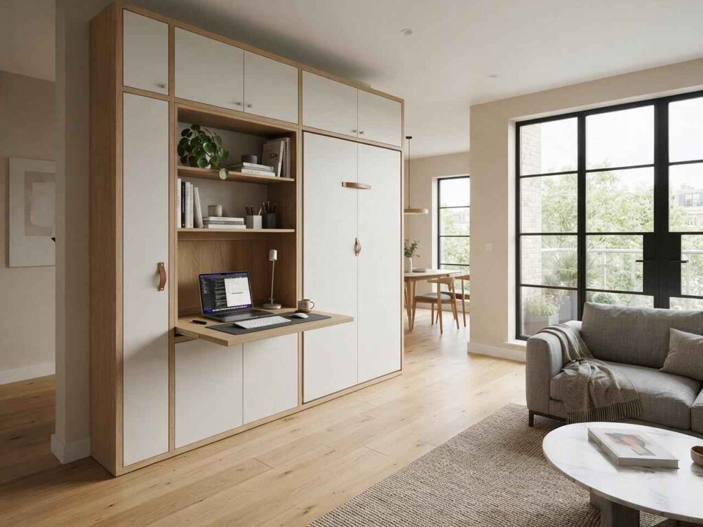 Bureau rétractable pour le télétravail