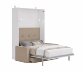 Lit escamotable avec canapé authomatique haut de gamme beige et blanc