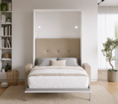 Lit escamotable avec canapé authomatique haut de gamme beige et blanc