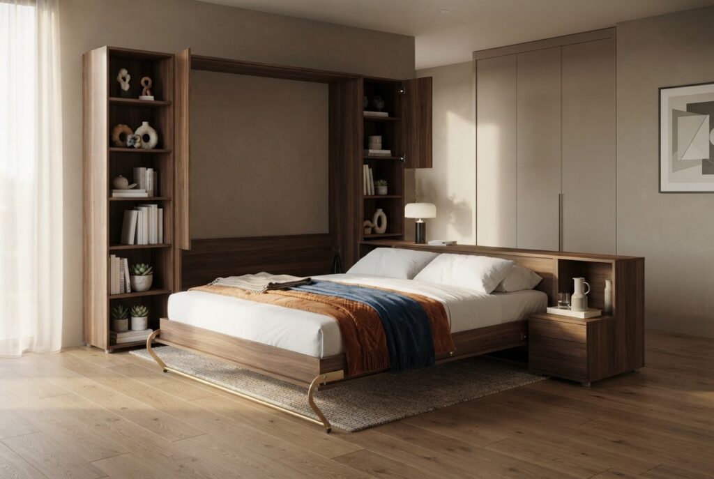 Lit escamotable avec rangements