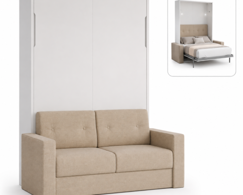 Lit escamotable canapé authomatique et tete de lit inclus