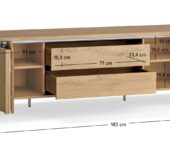 Dimensions du buffet 2 portes 2 tiroirs 183 cm chêne - JADE