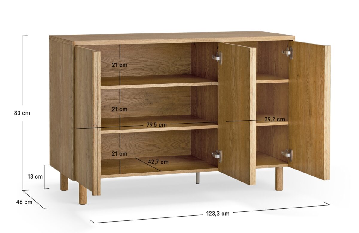 Dimensions du buffet 3 portes JADE